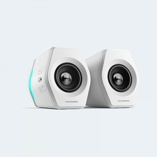Edifier G2000 RGB Безжични компютърни тонколони Компютърни тонколони 2.0 с RGB осветление и Bluetooth Мощност 32W в Бял цвят