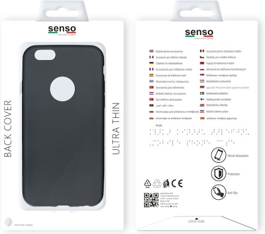 Senso Husă Soft Touch iPhone 6 Plus 6s Plus Back Cover Din Silicon Neagră (iPhone 6/6s Plus)