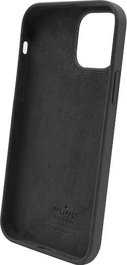 Puro Icon Anti-Microbial Back Cover Σιλικόνης Μαύρο (iPhone 13 Pro)