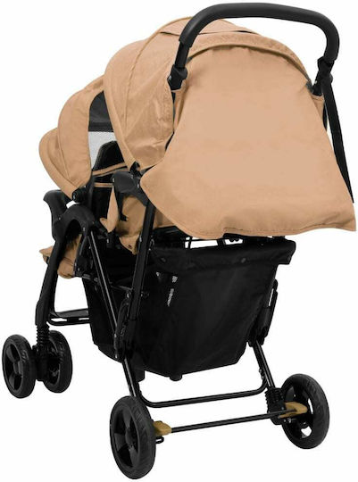 vidaXL Double Stroller Suitable for Newborn Taupe