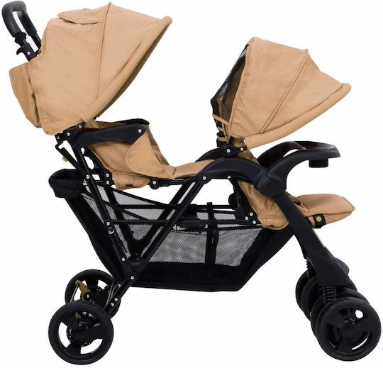 vidaXL Double Stroller Suitable for Newborn Taupe