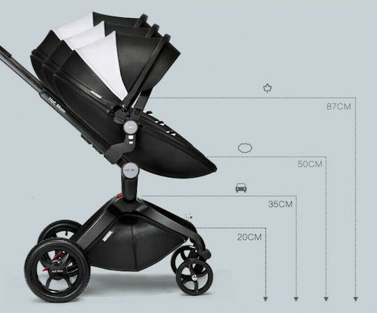 Hot Mom F22 Adjustable 2 in 1 Baby Stroller Suitable for Newborn White 18.5kg