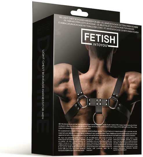 IntoYou Fetish Domine Male Chest Bondage Harness Vegan Leather Schwarz FI-450