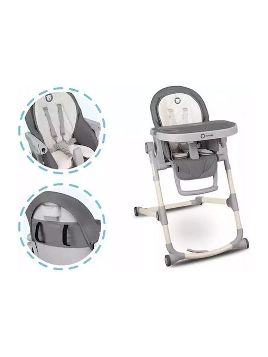 Lionelo Cora Klappbarer Baby Hochstuhl 2 in 1 mit Höhenverstellbar Grau