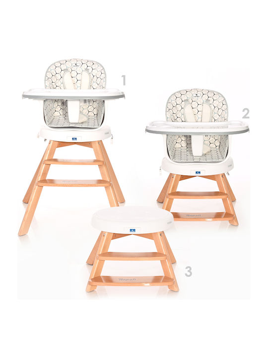 Lorelli Napoli Baby Highchair 3 in 1 with Adjustable Height Grey Candy