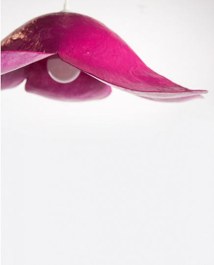 Harti Harti Floare O singură lumină Lumină de tavan pentru copii Suspendata din hârtie cu suport pentru bec E27 Fuchsia