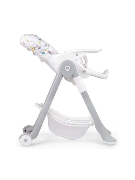 Cam Cam Campione Klappbarer Baby Hochstuhl mit Höhenverstellbar Weiß