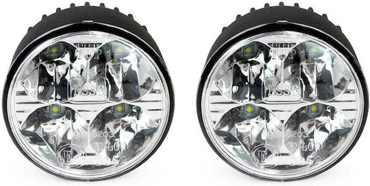 AMiO DRL 510L Στρογγυλό Φώτα Ημέρας Αυτοκινήτου LED Universal 12 / 24V 16W 2τμχ
