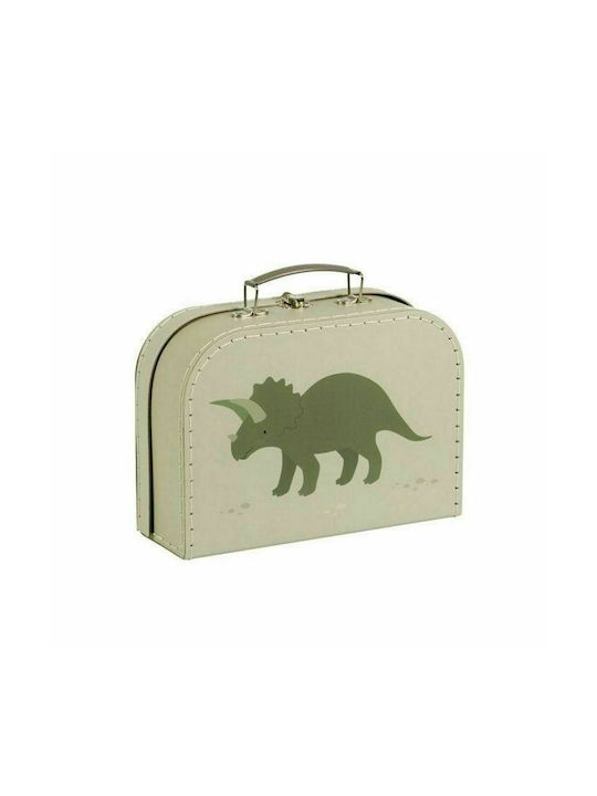 A Little Lovely Company Decorative Suitcase Dinosaurs Made of Wood 2 Pieces Green