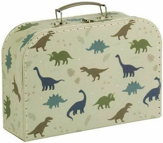 A Little Lovely Company Decorative Suitcase Dinosaurs Made of Wood 2 Pieces Green