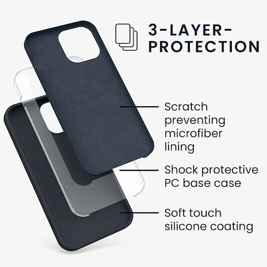 KWmobile Rubberized Silicone Back Cover Blueberry Blue for iPhone 13 Pro Max