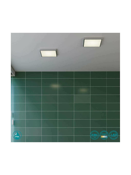 Fan Europe I-DOMO-Q24 Ceiling Mount Light Bathroom 24cm Silver with Integrated LED