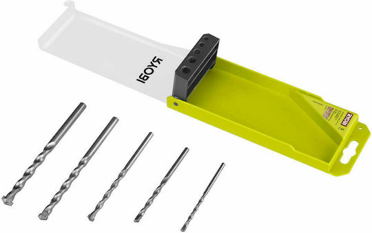 Ryobi Set of 5 Drills with Cylindrical Shank for Masonry