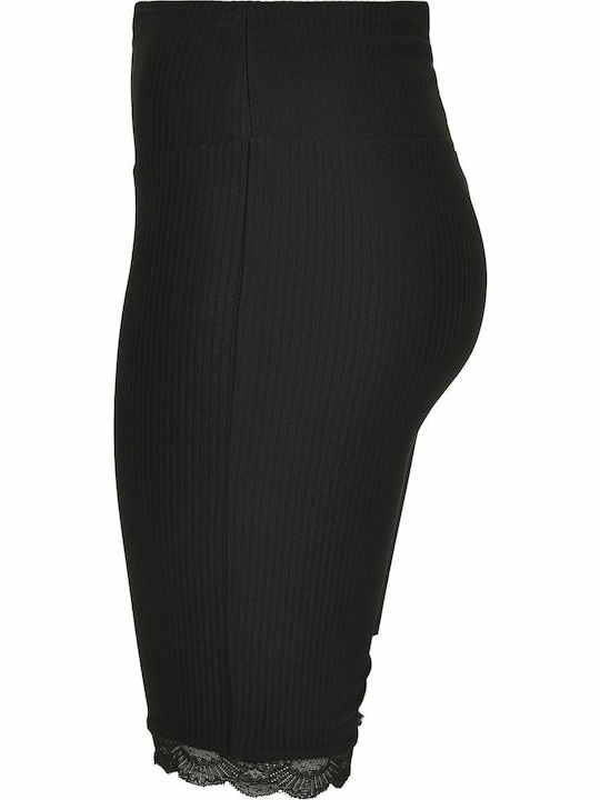 Frauen Fahrrad Leggings Hochgeschnitten Schwarz