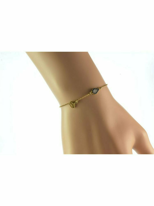 Gold plated silver bracelet with cubic zirconia stones