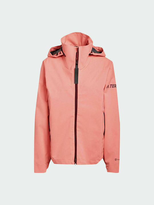 Women's Short Sports Jacket for Winter Acid Red