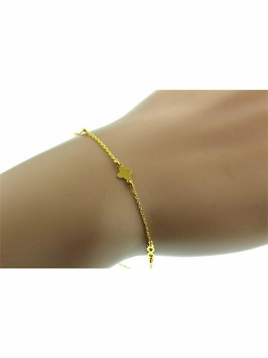 Gold plated silver bracelet with cross and infinity