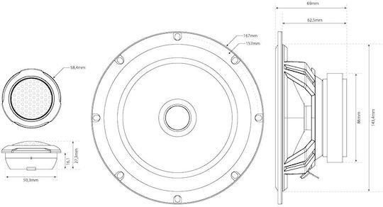 MTX Комплект Автомобилни Високоговорители Сплит-системи 6.5" с 65W RMS (2 път)