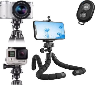 Selfie Stick Cell Phone Tripod with Bluetooth Black