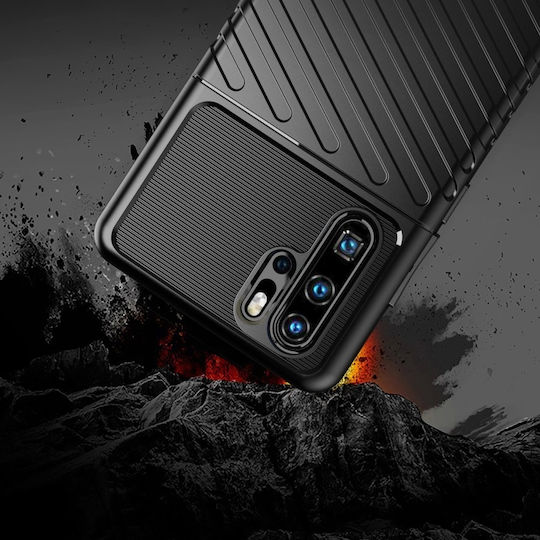 Hurtel Thunder Umschlag Rückseite Kunststoff Schwarz (Huawei P30 Pro)