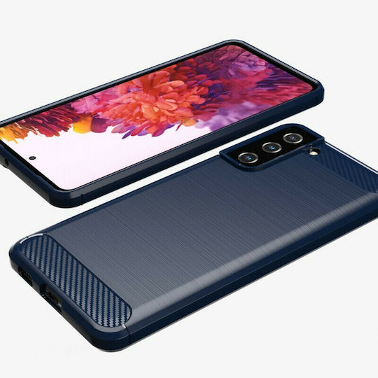 Hurtel Carbon Umschlag Rückseite Silikon Blau (Galaxy S21+ 5G)