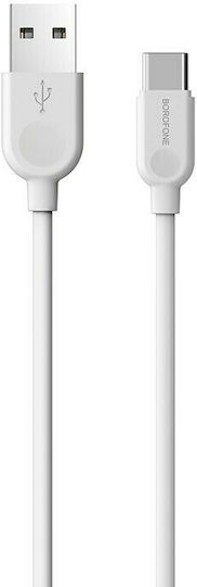 Borofone BX14 USB 2.0 Cable USB-C male - USB-A White 2m