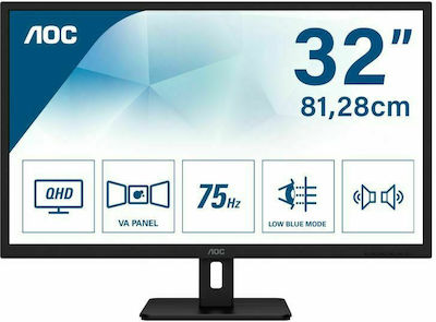AOC Q32E2N IPS Monitor 31.5" QHD 2560x1440 cu Timp de Răspuns 4ms GTG