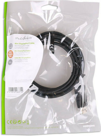 Nedis Cable mini DisplayPort male - DisplayPort male 2m (CCGP37400BK20)