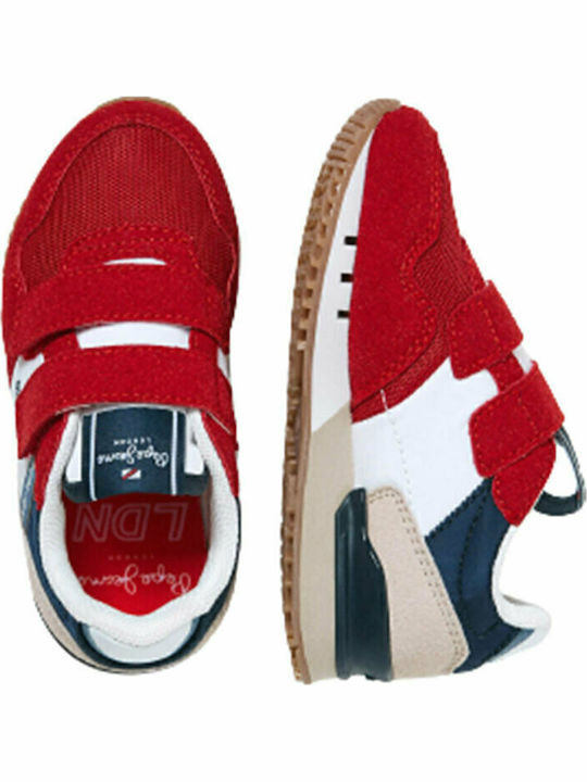 London One Παιδικά Sneakers με Σκρατς Κόκκινα