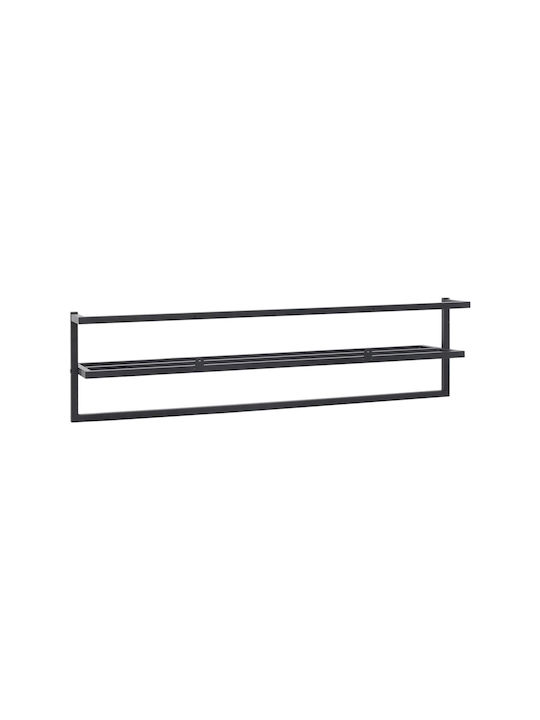 vidaXL Regal-Einheit Badezimmer Dreifach Wandmontage ​95x25cm Schwarz