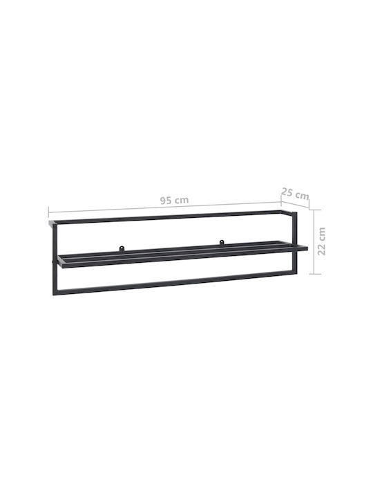 vidaXL Regal-Einheit Badezimmer Dreifach Wandmontage ​95x25cm Schwarz