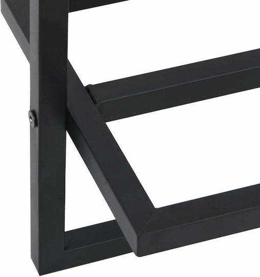 vidaXL Triple Wall-Mounted Bathroom Shelf Unit ​95x25cm Black