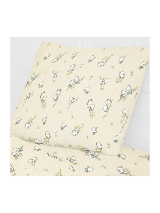 Dimcol Birds Παιδική Μαξιλαροθήκη από 100% Βαμβάκι 50x70εκ. 16 Ecru