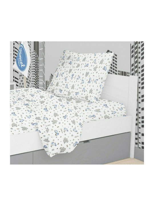 Dimcol Elephant Față de pernă pentru copii din bumbac 100% 50x70cm 174 Blue