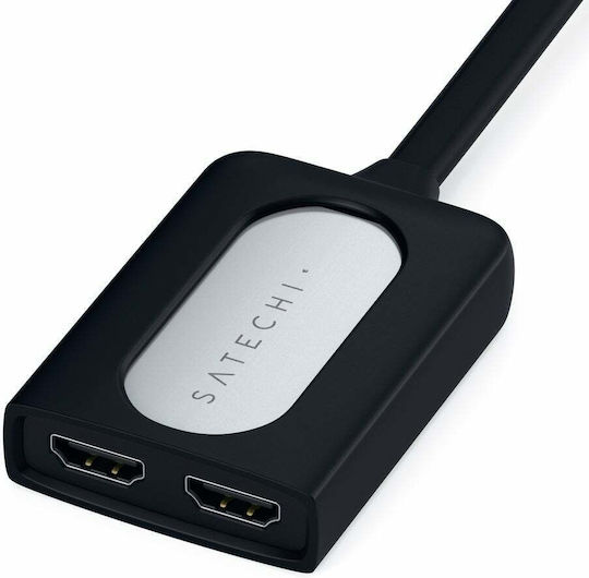 Satechi Μετατροπέας USB-C male σε HDMI 2x female Ασημί 1τμχ ST-TCDHAS