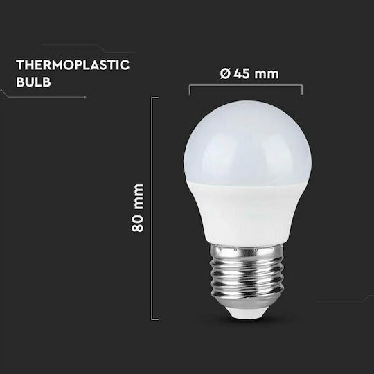 V-TAC VT-1830 LED Bulb 3.7W 80mm for Socket E27 and Shape G45 Cool White 320lm