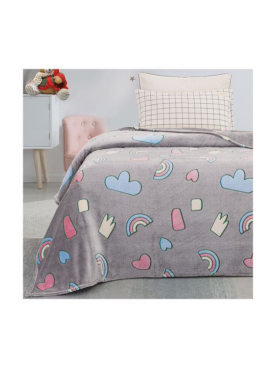 Beauty Home Pătură Fleece 160x220buc Fosforescentă Gri