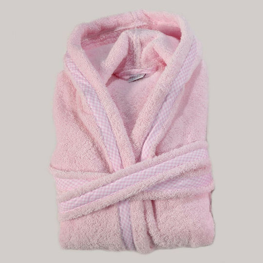 Down Town Home Παιδικό Μπουρνούζι Pink με Κουκούλα