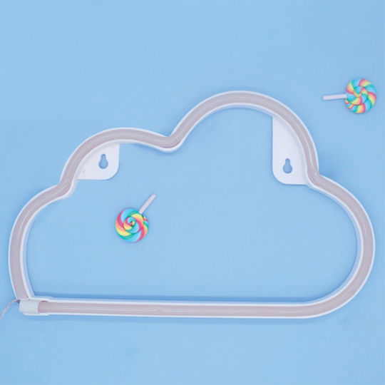 Aca Led Kids Decorative Lamp Cloud Blue 29.5x2cm