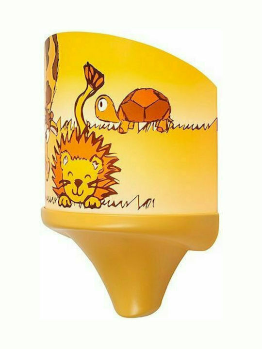 Rabalux Plastic Kids Wall Light Leon Yellow