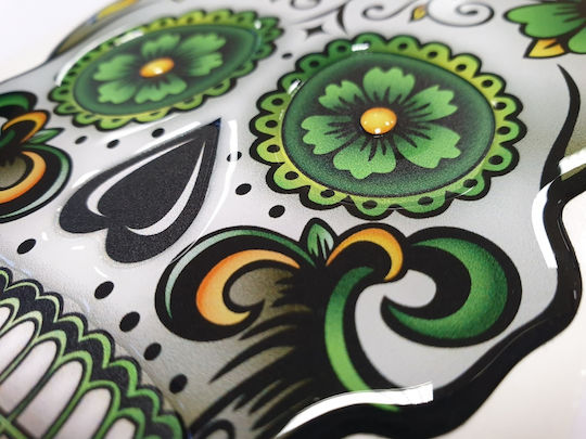 One Design Αυτοκόλλητο Προστατευτικό Ρεζερβουάρ Green Skull Πράσινο