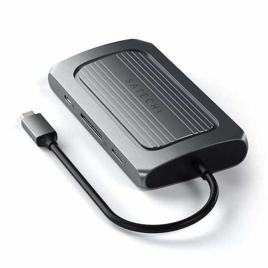 Satechi USB-C Docking Station with HDMI 4K PD Ethernet Silver (ST-U4MA3M)
