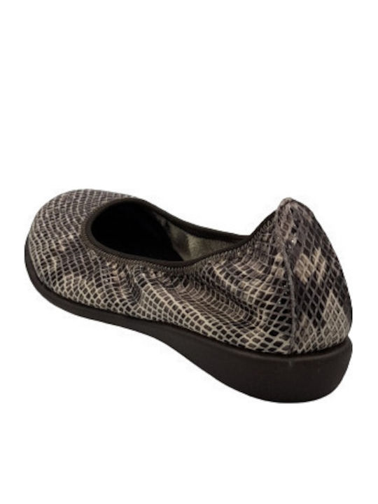 Lederne Damen Ballerinas in Schwarz Farbe