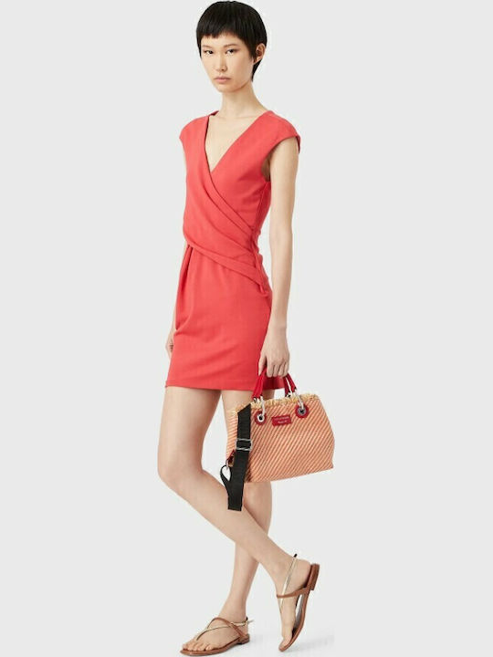 Summer Mini Wrap Dress Red