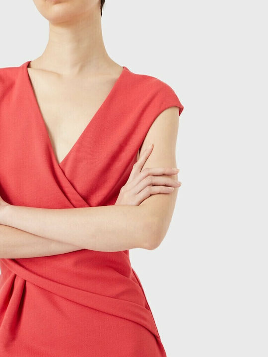 Summer Mini Wrap Dress Red