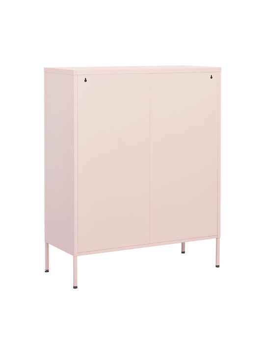 Office Storage Metal Cabinet Pink L80xW35xH101.5cm