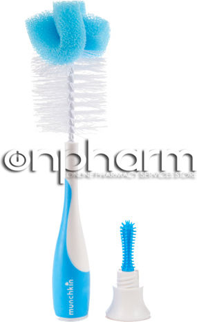 Munchkin Βούρτσα Καθαρισμού για Μπιμπερό Μπλε Sponge Bottle Brush