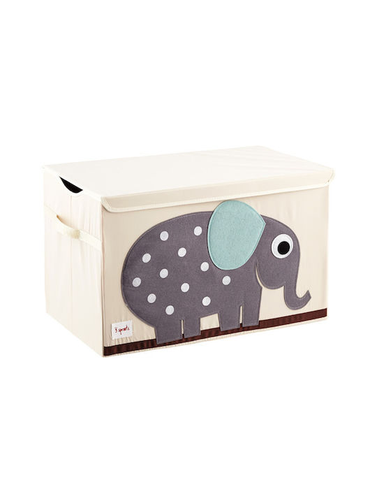 3 Sprouts Children's Folding Storage Box made of Fabric Elephant Gray 61x37x38cm 1pcs