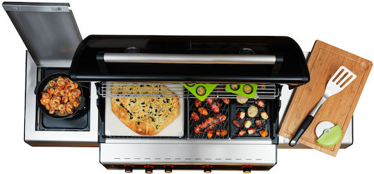 Outdoorchef Dualchef 425 G BZ Ψησταριά Υγραερίου με 4 Εστίες 16kW και Πλαϊνό Μάτι 3.5kW