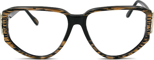 Versace Plastic Eyeglass Frame Brown Tortoise VE482 935